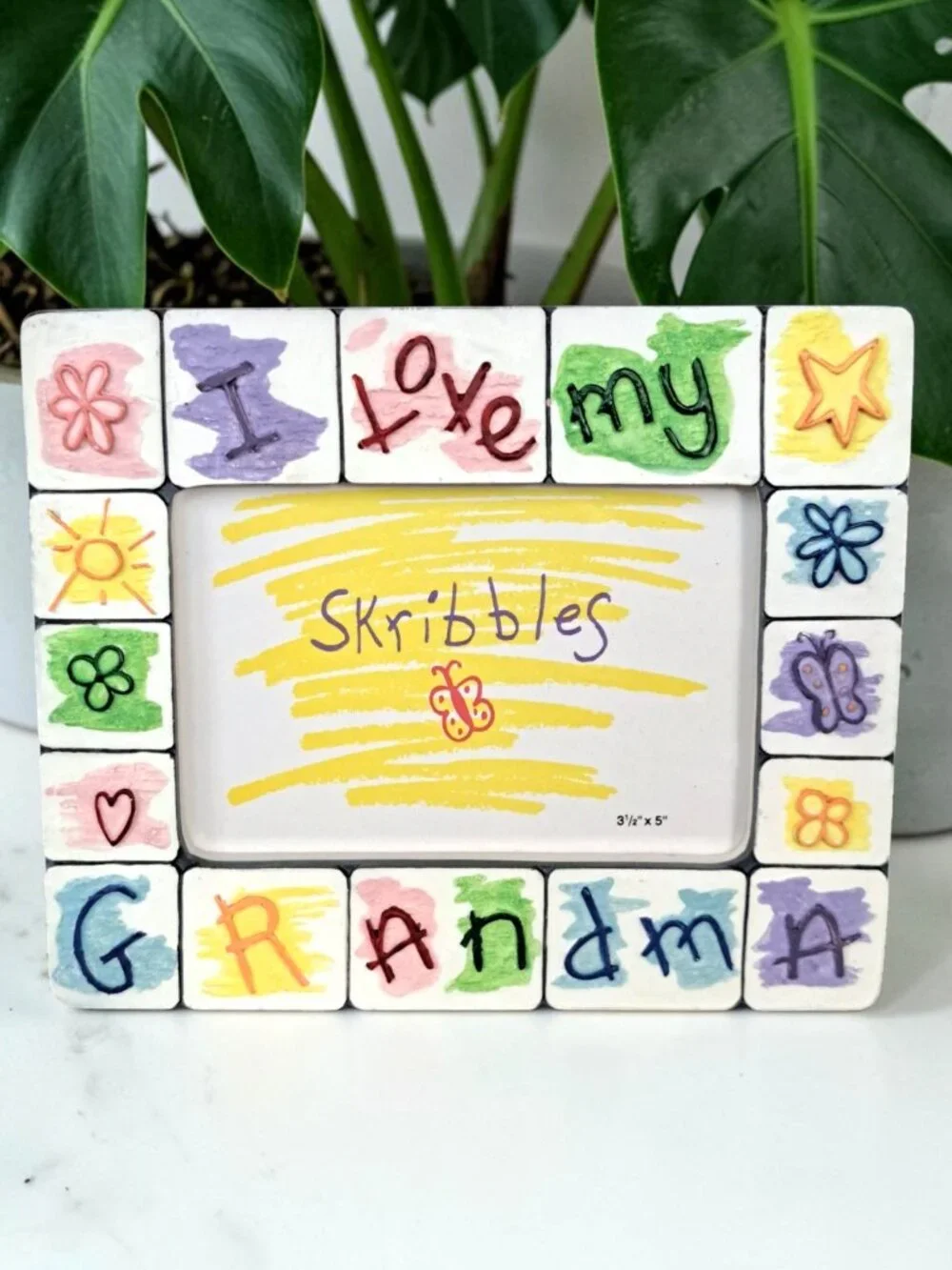 I Love My Grandma Picture Frame Scribbles Russ Handpainted Gift Holds 3